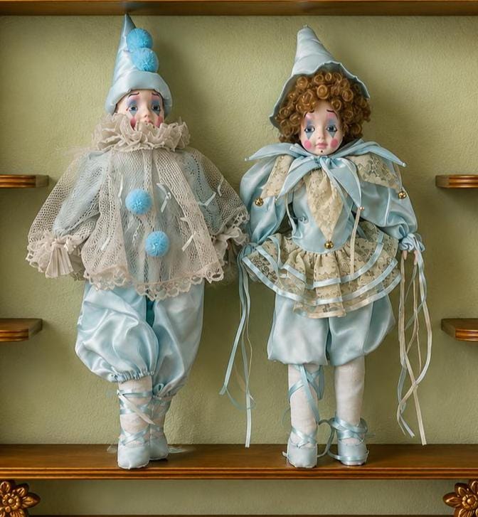 Vintage porcelain pierrot - Etsy 日本