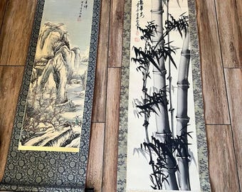 Vintage Chinese Hanging Scrolls Li Qinggang Bamboo Fang Zhao Landscape Your Choice !!!