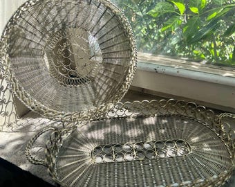 Vintage Antique Dish Sweets Basket FILIGREE Melchior, cupronickel. Your Choose!