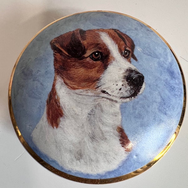 Jack Russell Terrier vintage Mary Scotland bibelot, boîte à bijoux