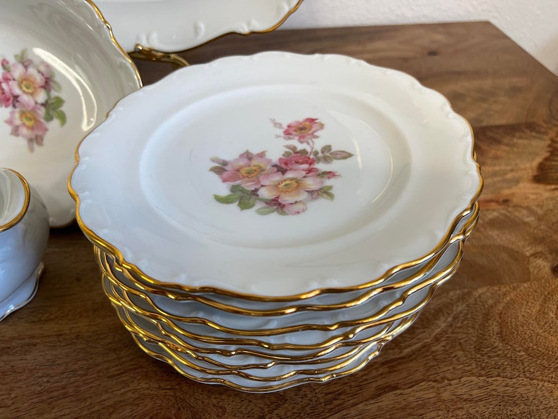Bavaria Schumann Arzberg Golden Crown Briar Rose Porcelain Serving Set ...