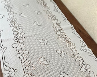 Large Vintage Filet Crocheted Table Topper, Large Tablecloth, Hand Made Table Cloth, Lace Cotton Doily Mat Table Runner    Your Choice !!!