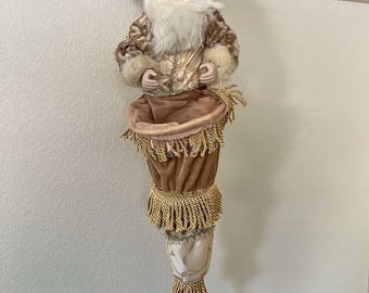 Colgante de Papá Noel vintage de 76 cm, portatarjetas para decoración navideña