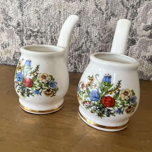 Set vintage di 2 tazze di porcellana per liquore al brandy e Schnapps tedesco