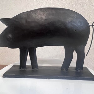 Rustikales Vintage Handgemachtes Metall Schwein L-28 &#39;&#39;
