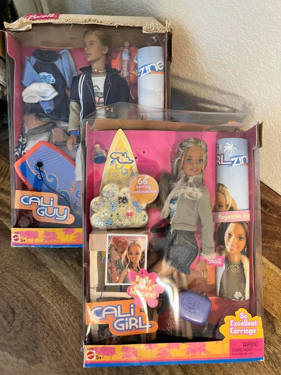 Vintage Mattel Barbie Cali Guy Blaine Ken Doll NRFB and California 