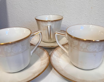 Set of 4 Teacup and Saucer by  Noritake, Ashland China