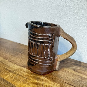 Vintage glazed clay mug/jar 6&#39;&#39;  A4 0723