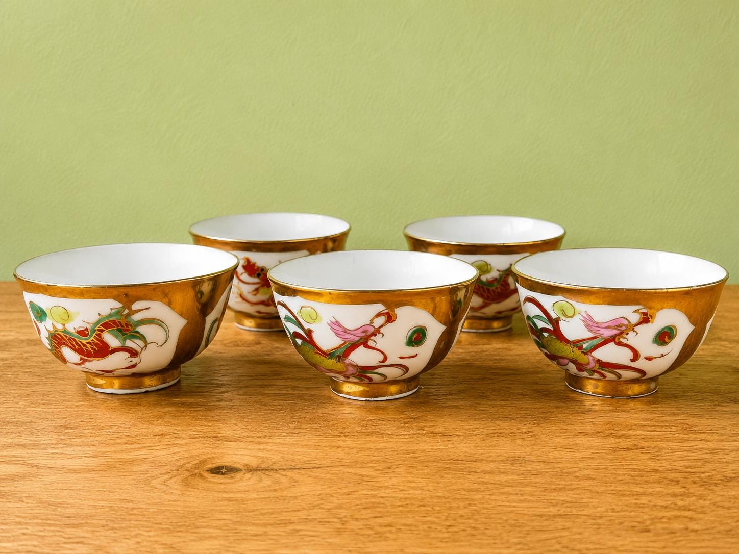 Vintage Gold Dragon Rice Bowl - Etsy