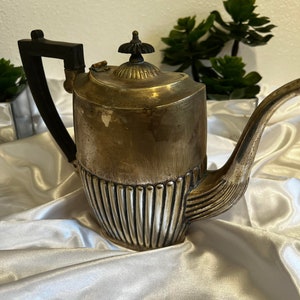 Antique Silverplate Coffee Pot – Cheltenham, Made in Sheffield England, Marked, 8"