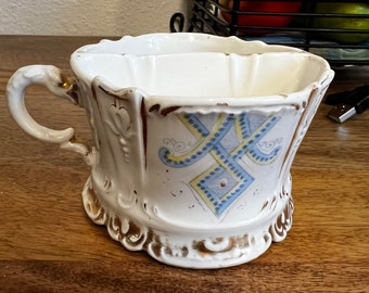 Taza de afeitar antigua de porcelana fina, taza de afeitar vintage