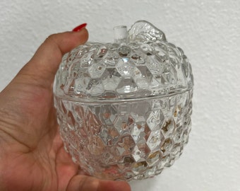 Manzana de cristal vintage, bombonera con tapa A72