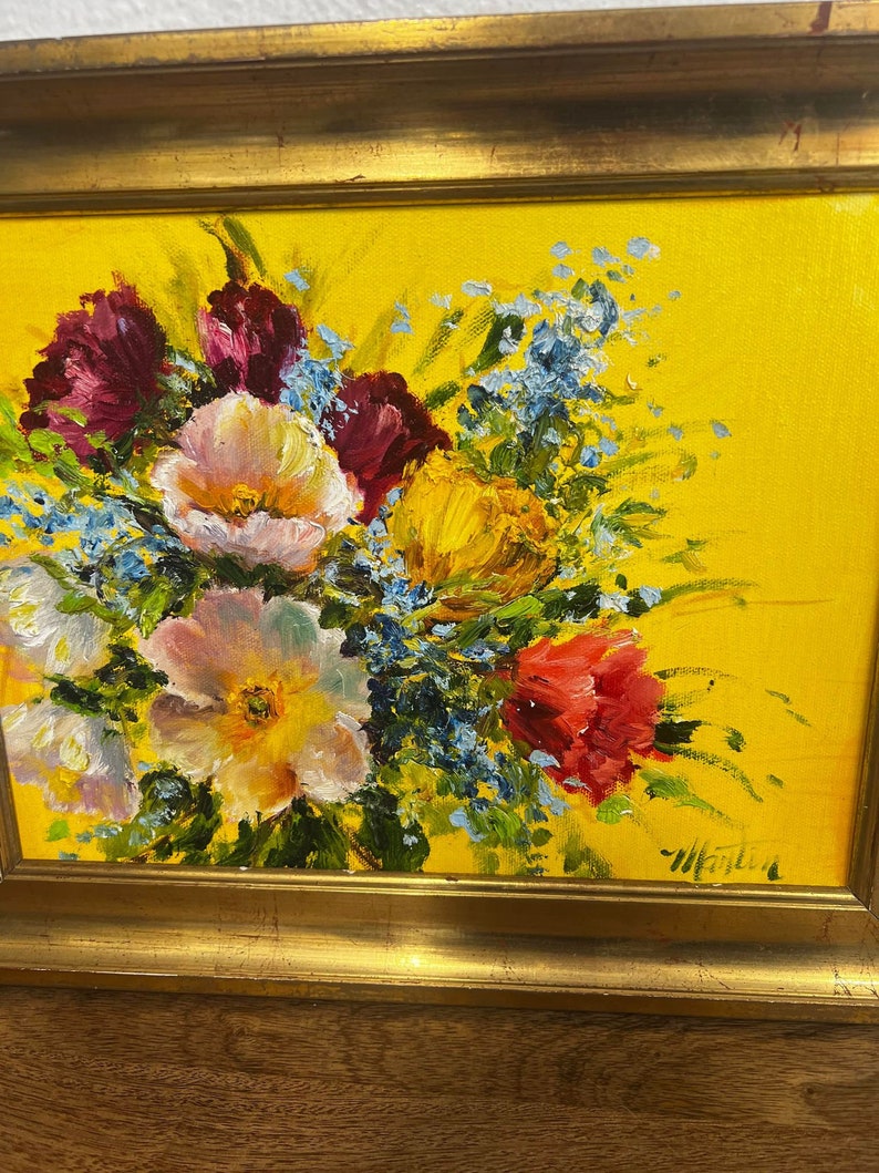 Original Flowers Oil Painting on Canvas Board Still Life Etsy