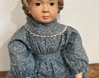 Vintage 1988 Bonnie Americana Prairie Doll – Folk Art Cloth Body 22" Farmhouse Decor