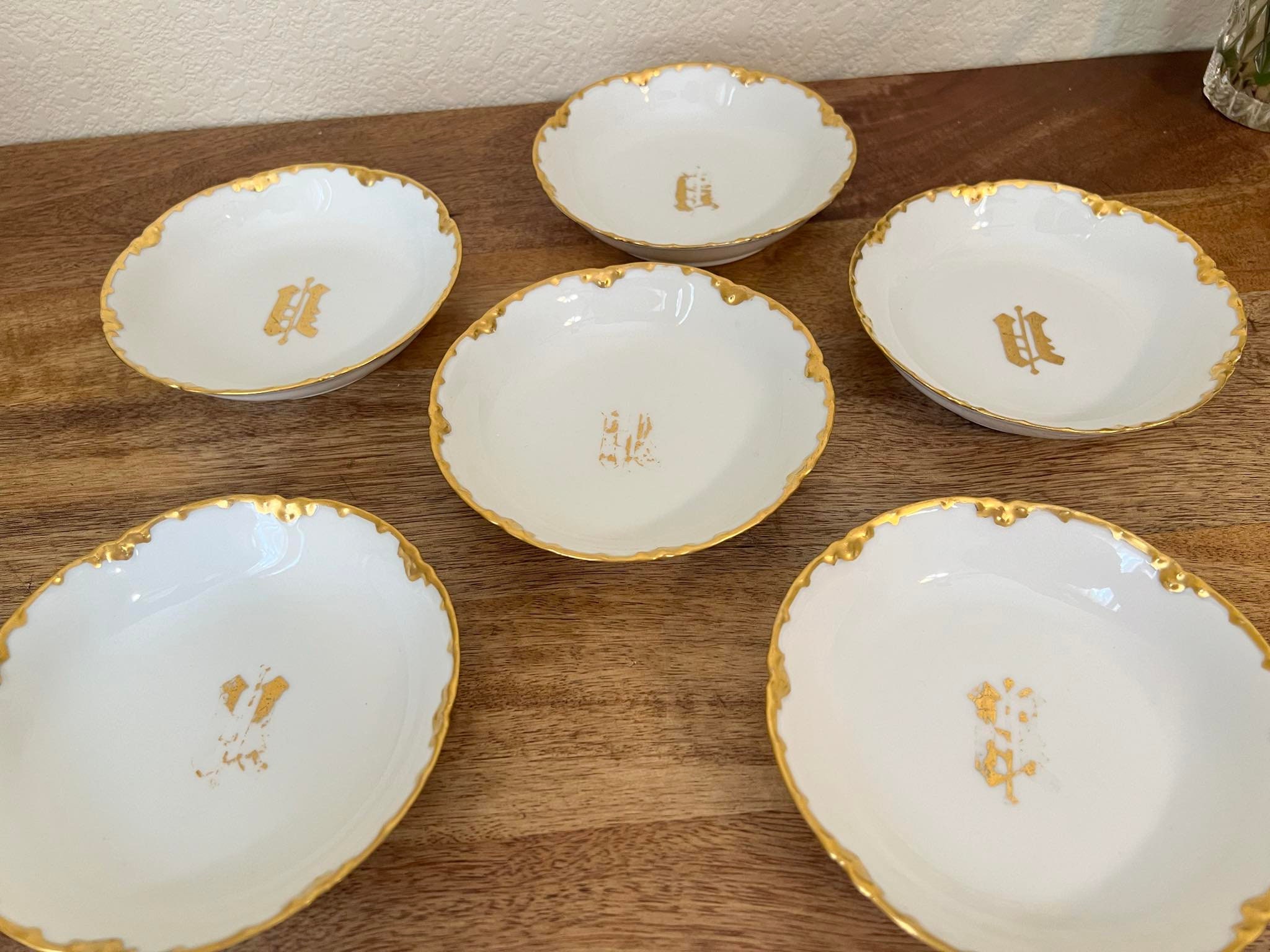 Limoges HAVILAND　(仏)ハンドペイントプレート　2枚 Haviland Limoges China Blue Flower Pattern - Sauce Dish