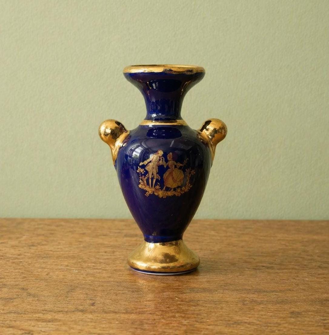 Small vase limoge blue - Etsy 日本