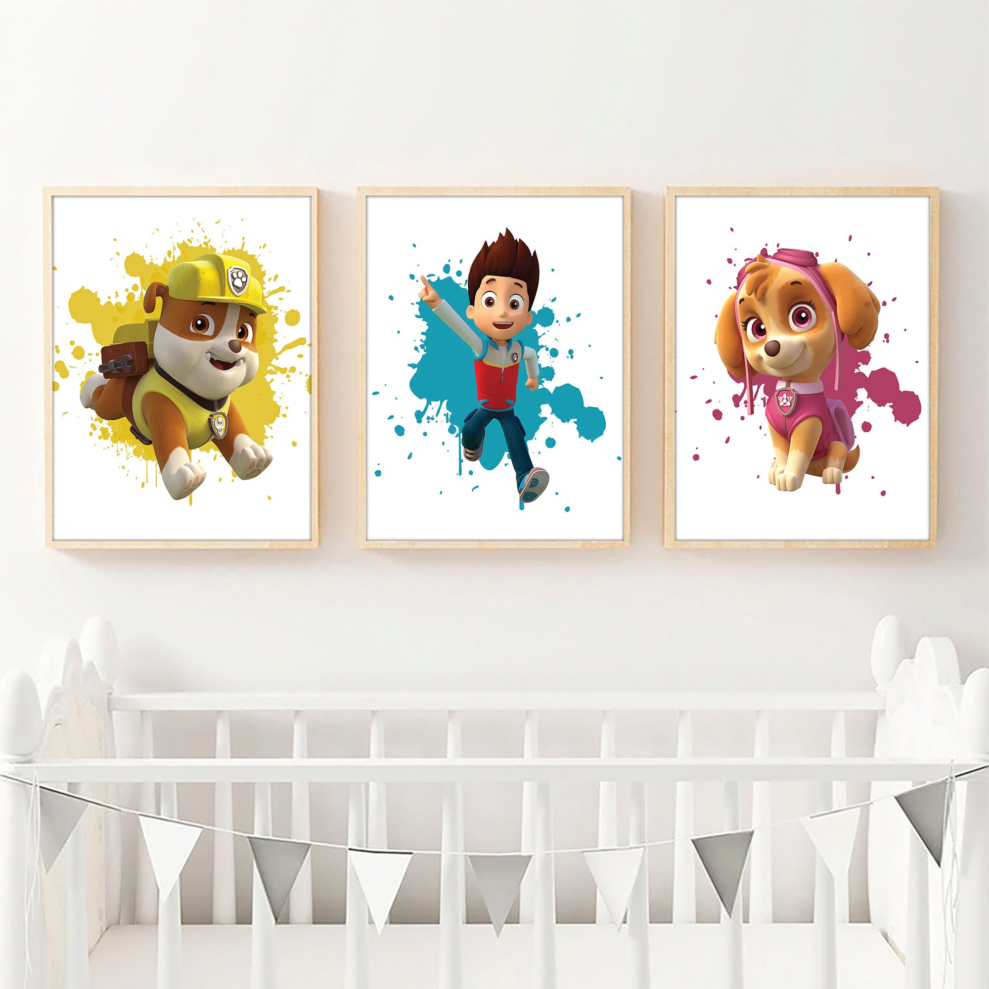 Paw Patrol Prints Paw Patrol Wall Art Paw Patrol Set Paw Etsy