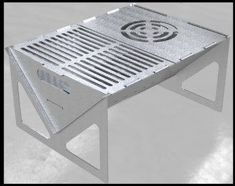 400x300mm Camping Fire Pit and Collapsible Grill. 3mm DXF files for plasma, laser