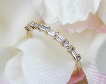 LOVE Morse code diamond wedding band, 14k 18k gold personalized secret message ring, push gift anniversary gift, minimalist wedding band