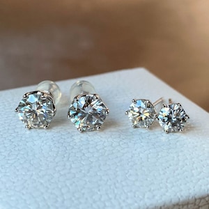 Blume Moissanit Ohrstecker 14K 18K Gold Krone Fassung, 0,5 1 ct 2 ct Diamant, Hochzeit Jahrestag Ohrstecker, alltäglichen Unisex Mann Gestüt