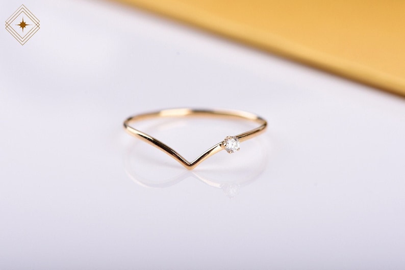 Curved V Shape Diamond Moissanite Wedding 14k 18k Thin Cheap Super Special Price Gold Band