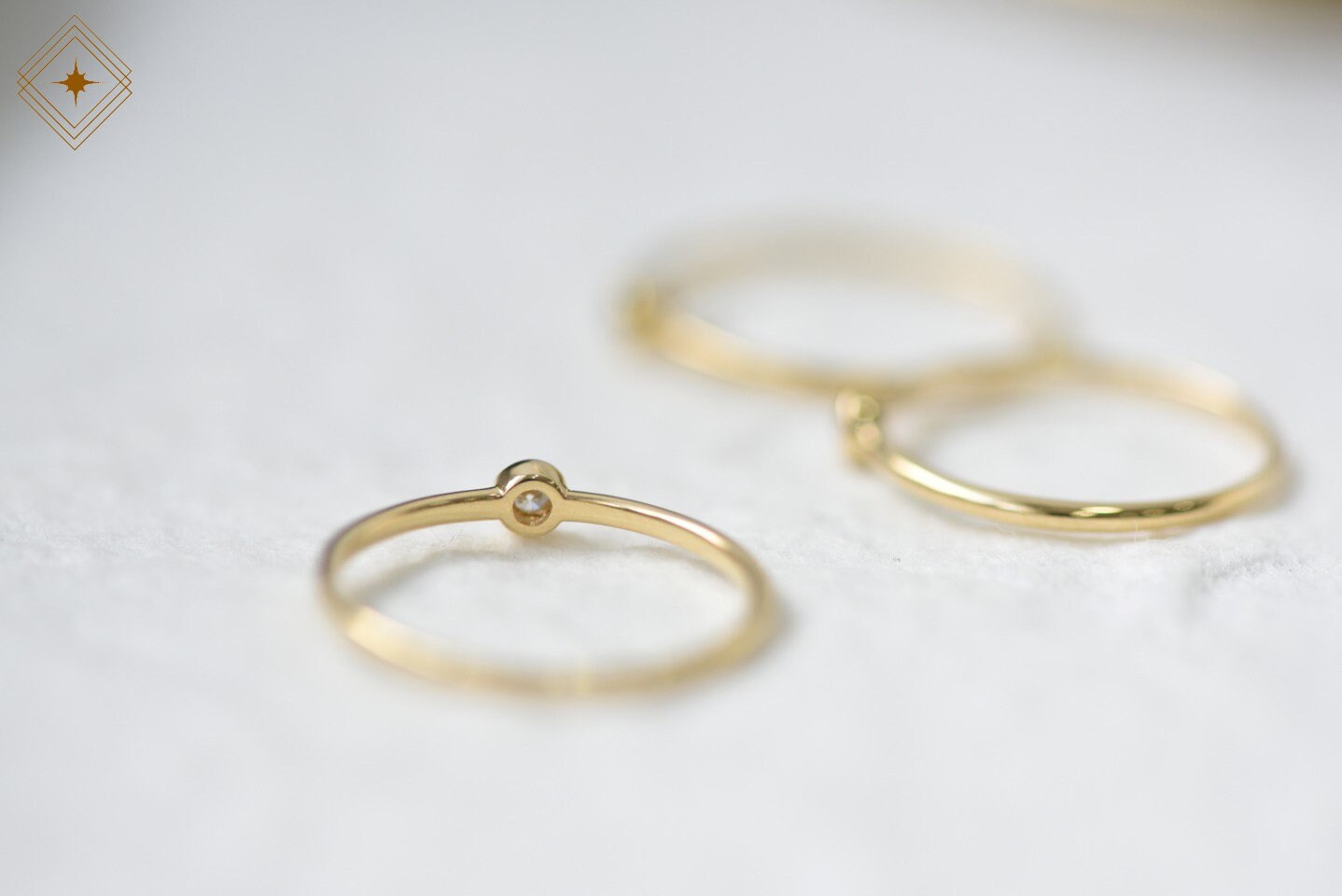 Solitaire Minimalist Small Diamond Gold Ring, 14k 18k Gold Tiny Genuine ...