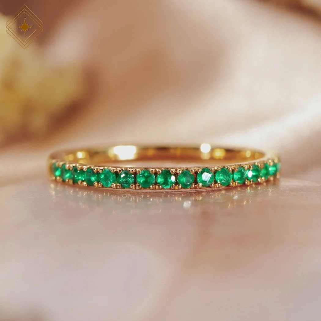 Pave emerald ring Etsy France