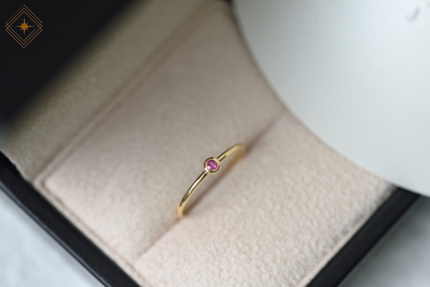 Solitaire Minimalist Small Diamond Gold Ring, 14k 18k Gold Tiny Genuine ...