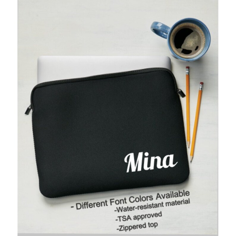 15 Inch Black Personalized Laptop Sleeve Custom Tablet Sleeve Laptop Bag 15