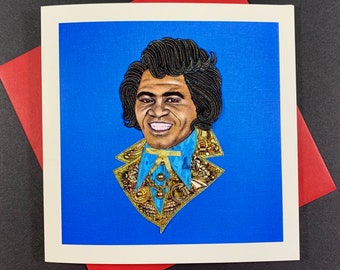 James Brown greetings card