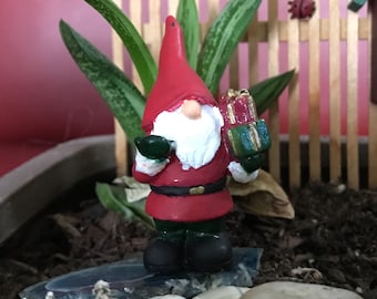 Miniature Christmas Gnome with Presents