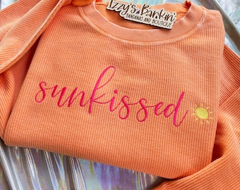 Sunkissed Embroidered Corded Crewneck