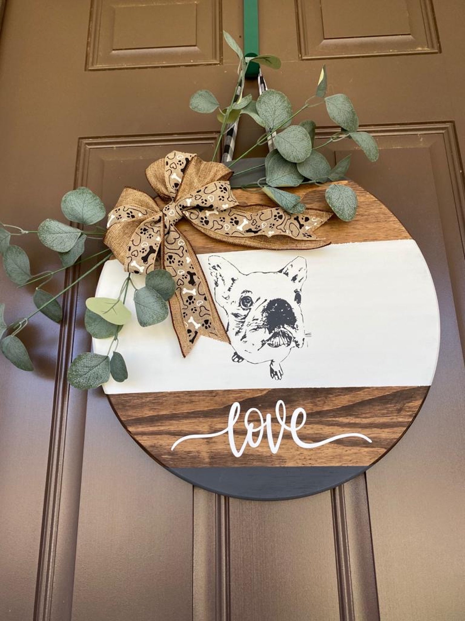 Personalized Dog Door Hanger Dog Lovers Custom Wreath Door Etsy