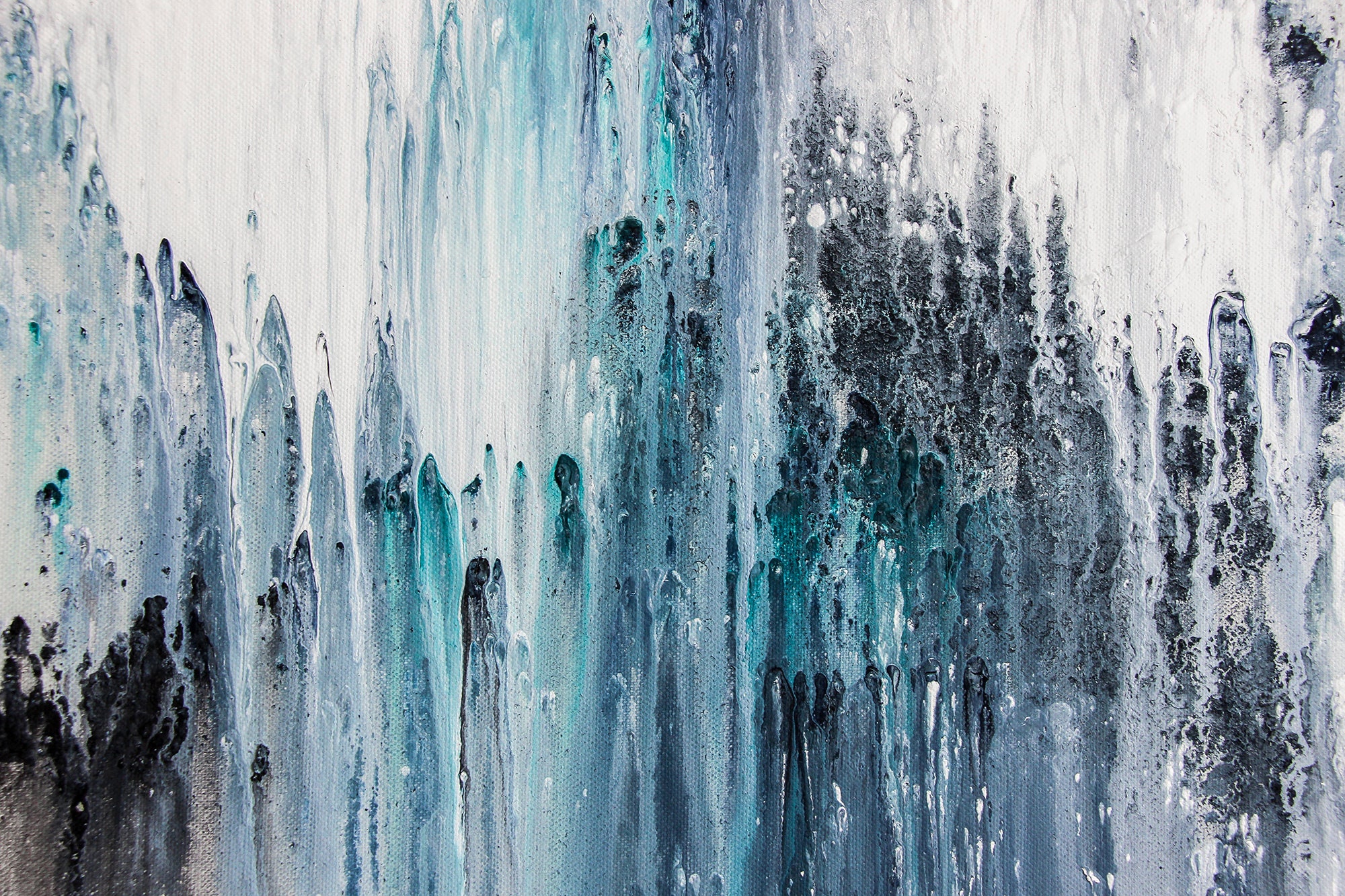 Paint Drip Abstract Modern Canvas Wall Art Print Para Sala Etsy