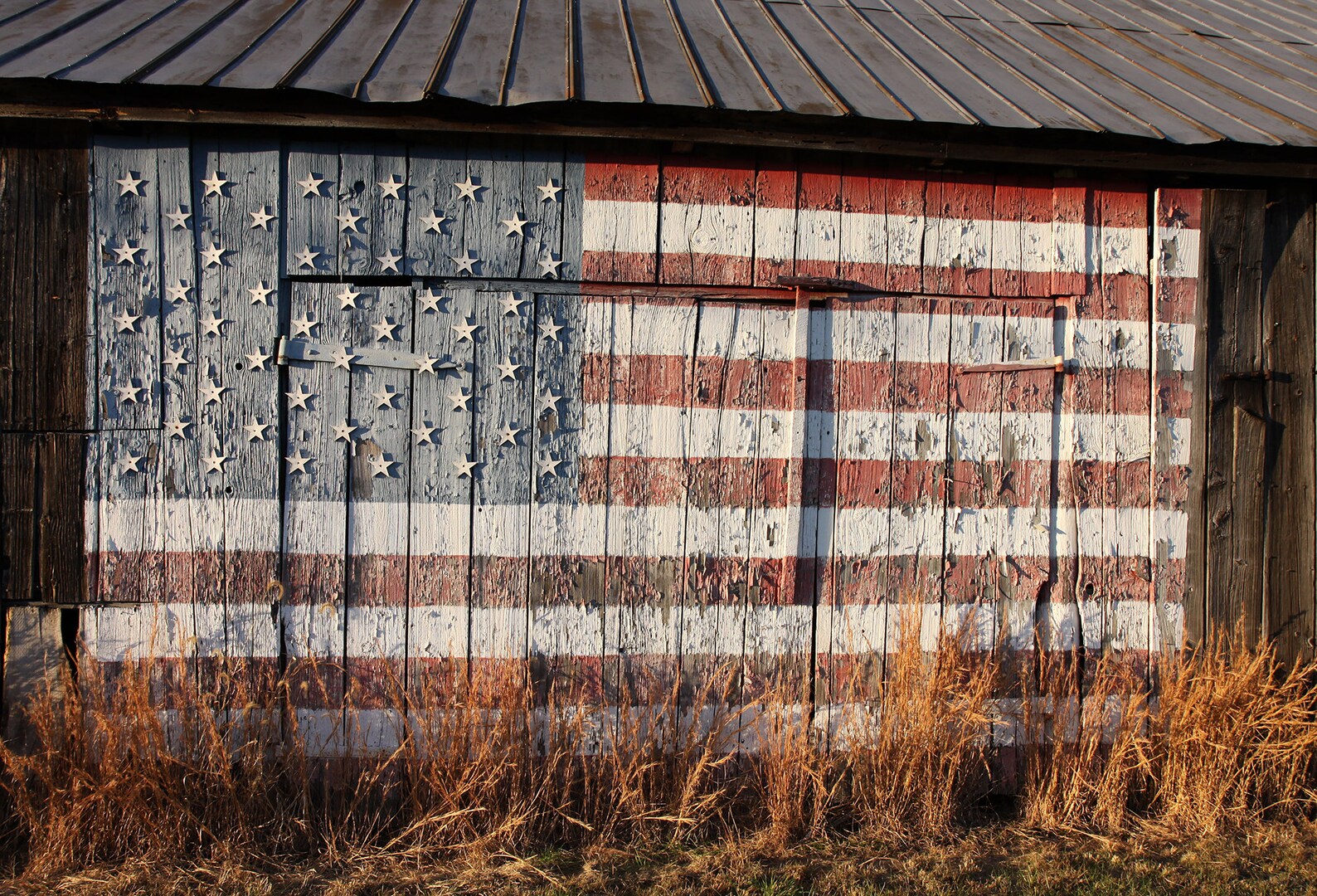 Vintage Barn American Flag Canvas Wall Art for Room Office Etsy