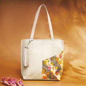 Handmade Tala Art Leather Tote Bag with Ample Space - Durable and Unique