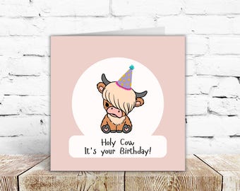 Cow Birthday Card: Funny Pun Greeting Card