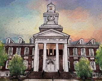 Penn State Dickinson School of Law | Trickett Hall | great unique gift idea for graduation, alumni, dorm, school handmade, limited (prints)