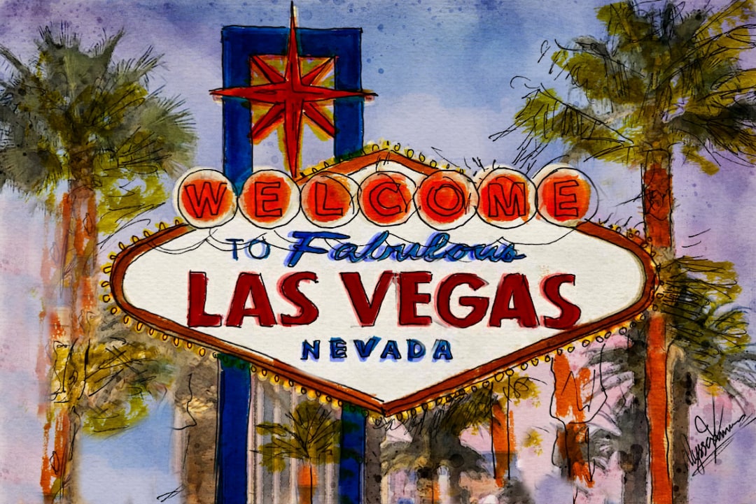 Watercolor Painting of Iconic Welcome to Las Vegas Sign | Located in ...