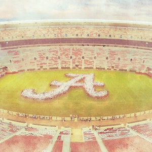 University of Alabama, College Dorm Decor, Graduation Gift (alumni, student, sports fans gift, &#39;bama) unique artwork, hand-painted  (print)