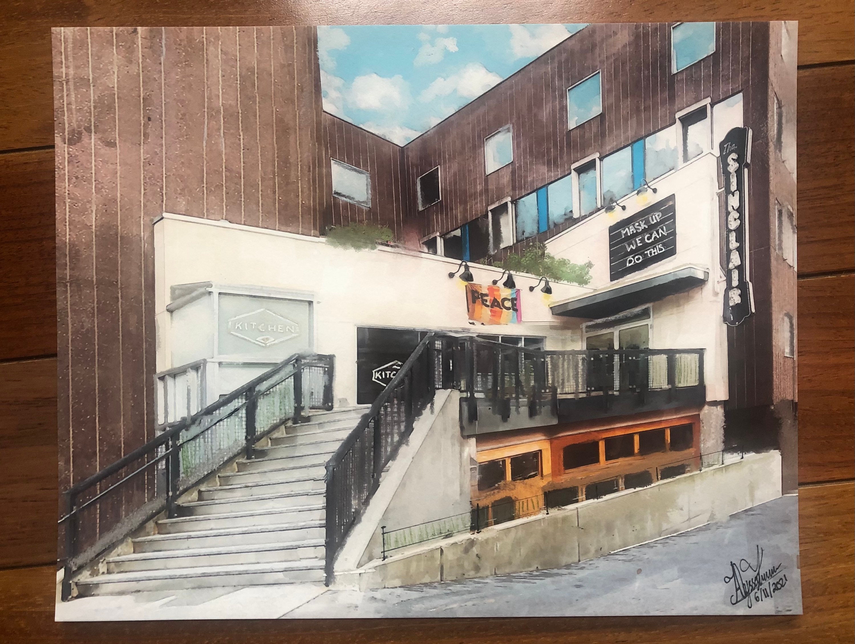 The Sinclair Cambridge MA Unique watercolor and marker Etsy