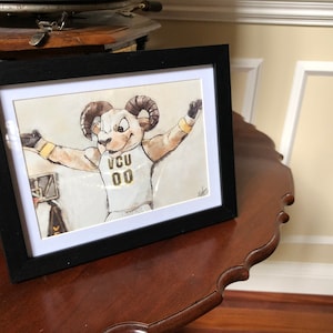 Framed print of VCU Ram, College Dorm Decor, Graduation Gift - Virginia Commonwealth University Mascot, Rodney  (RVA  *basketball VA*)