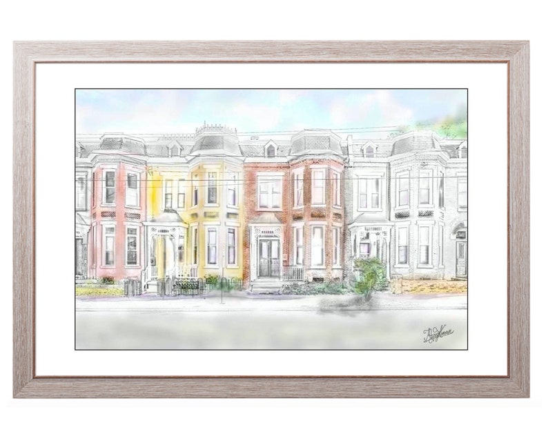 Row Homes in the fan district of Richmond virginia Unique RVA Etsy