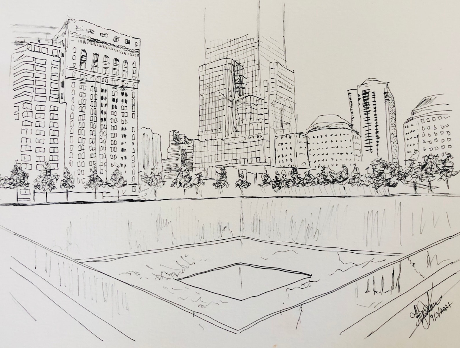 Never Forget- 9/11 Memorial New York City Skyline (patriotic Ink ...