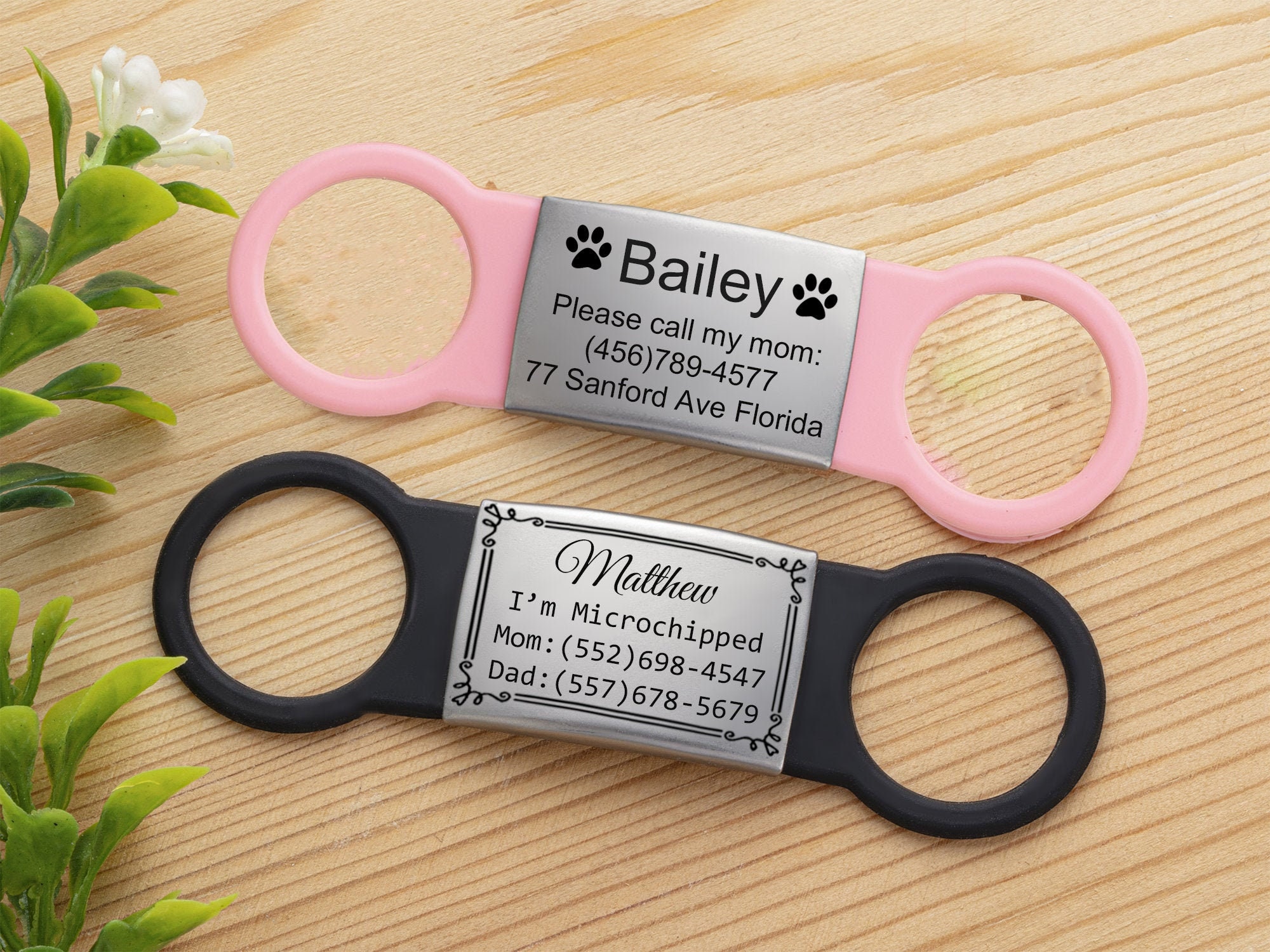 Silent Dog Name TagSlide on Dog Tag for DogsDog TagsSlide Etsy