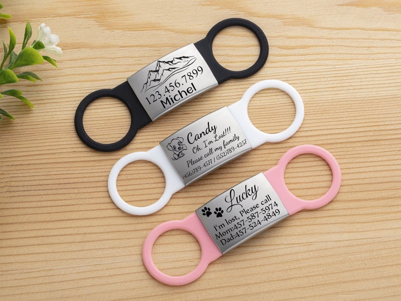 Silent Dog Tagslide on Dog Tag for Dogs Personalize Dog ID Etsy