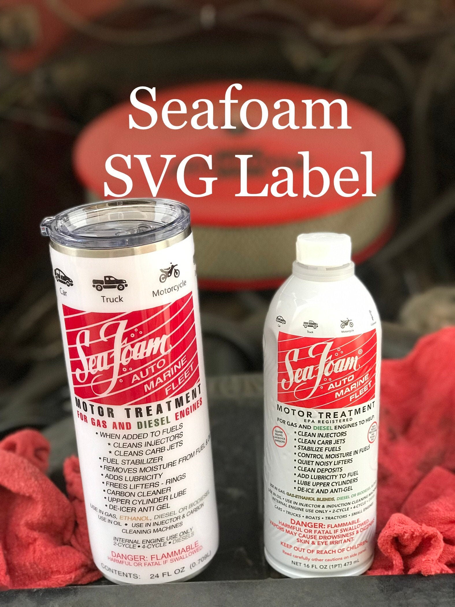 Seafoam Motor Treatment Label SVG/PNG Etsy