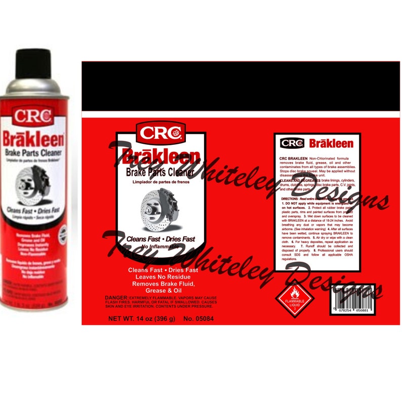 Brakleen Brake Cleaner Label SVG/PNG Etsy