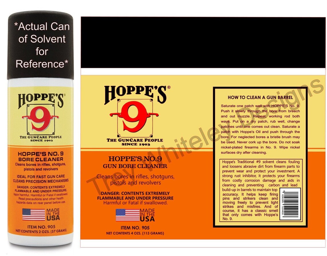 Hoppe's No. 9 Gun Cleaner Labels .SVG Etsy