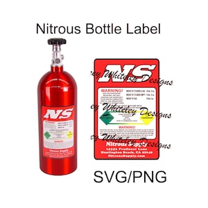 Rótulo de frasco de suprimento nitroso